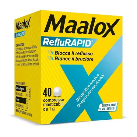 Maalox reflurapid 2x40 chewable tablets