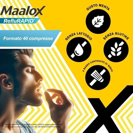 Maalox reflurapid 2x40 chewable tablets