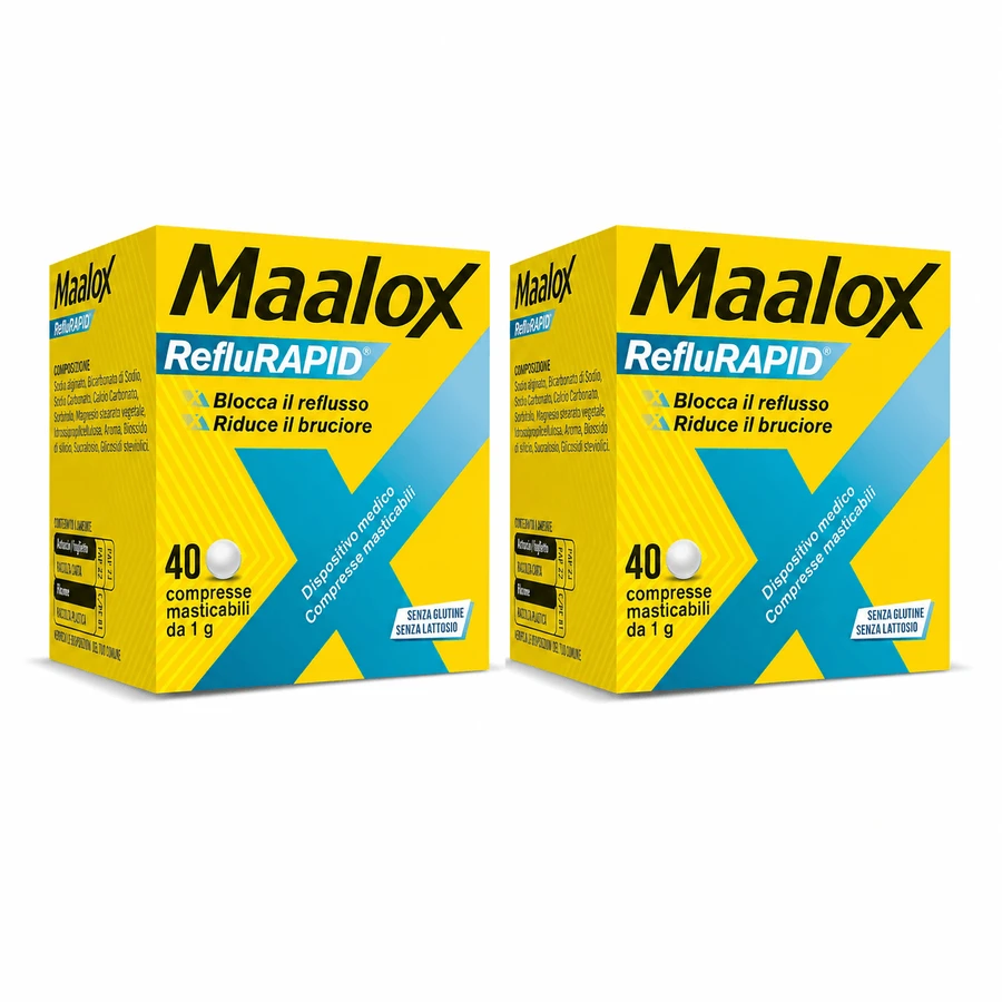 Maalox reflurapid 2x40 chewable tablets