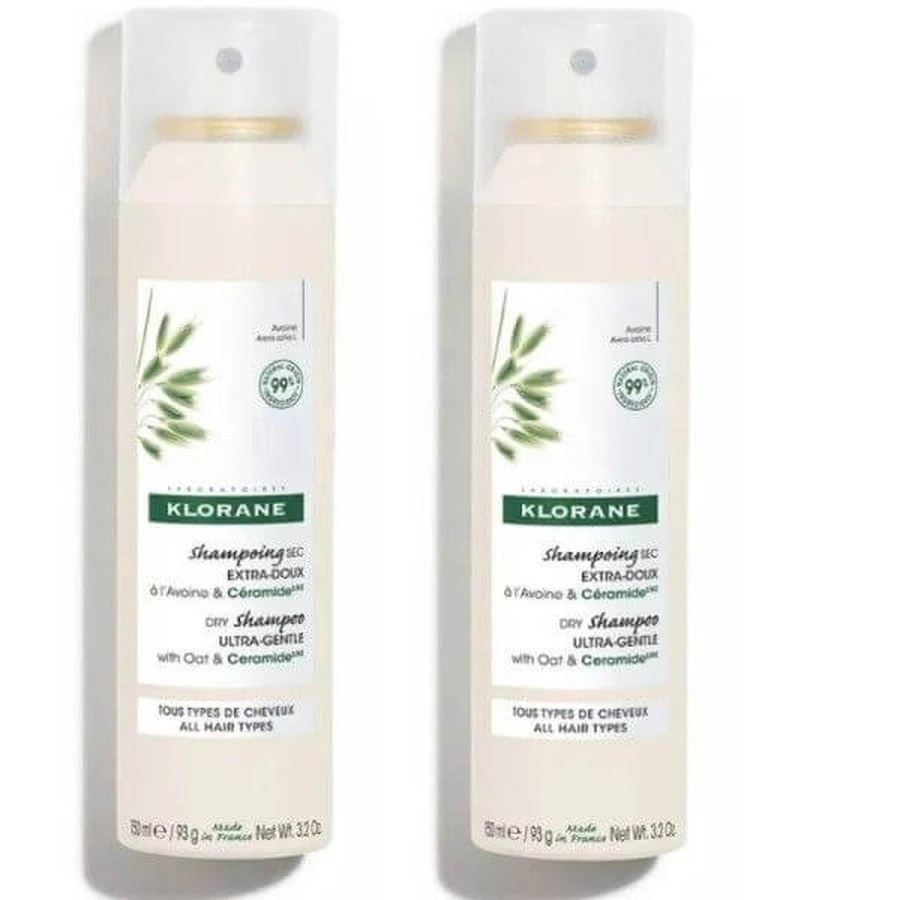 Klorane Duo Trockenshampoo Hafer & Ceramide 23 2 Stück 150 ml.