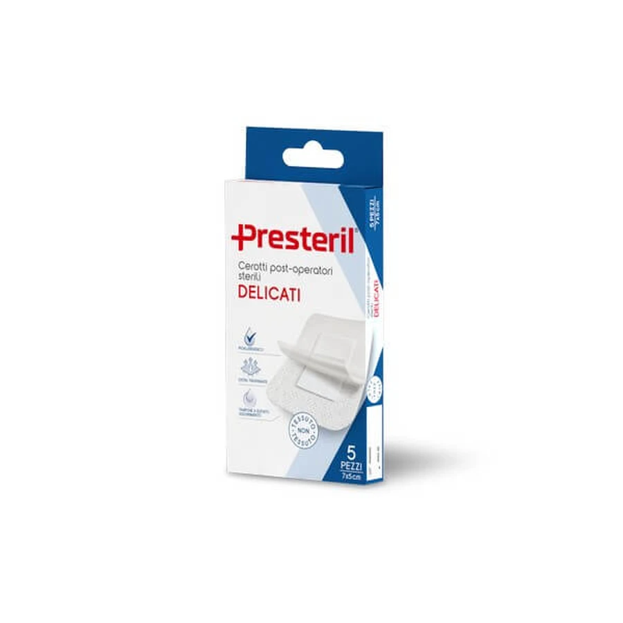 PRESTERIL Zachte postoperatieve pleisters 5x7cm - 5 stuks