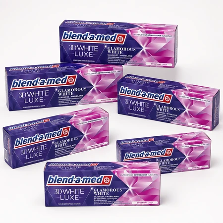 Blend-a-med 3D White Luxe pasta dentífrica, Glamorous White, 6x75 ml