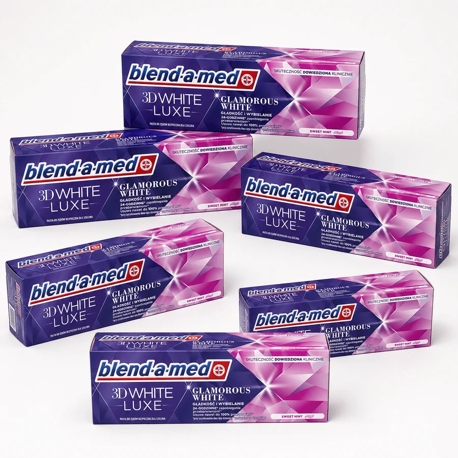 Blend-a-med 3D White Luxe pasta dentífrica, Glamorous White, 6x75 ml