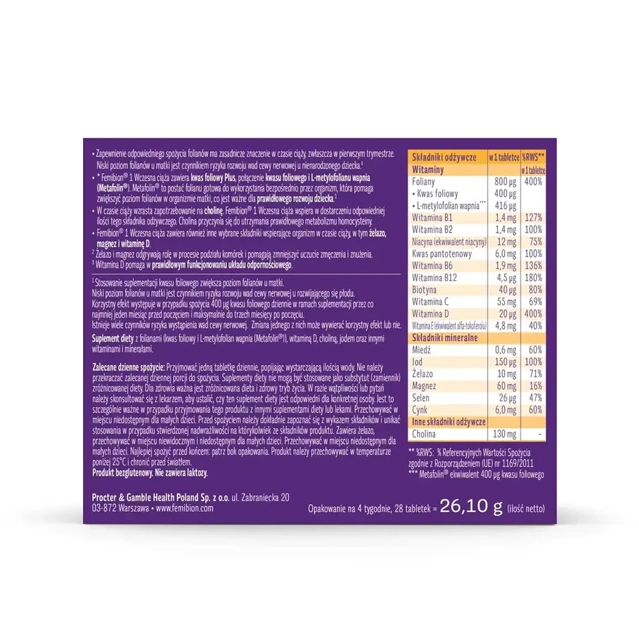 Femibion 1 Early Pregnancy, 2x28 tablets, PG