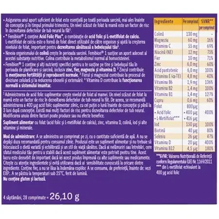 Femibion 1 Vroege Zwangerschap, 2x28 tabletten, PG