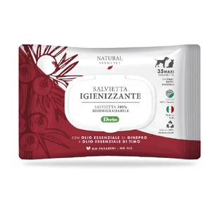 TOALLITAS DESINFECTANTES NATURALES DERMA PET CF. (35 UDS) ACEITE ESENCIAL DE ENEBRO & ACEITE ESENCIAL DE TOMILLO