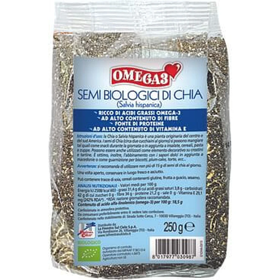 Fsc Omega 3 High Fiber Organic Chia Seeds 250g