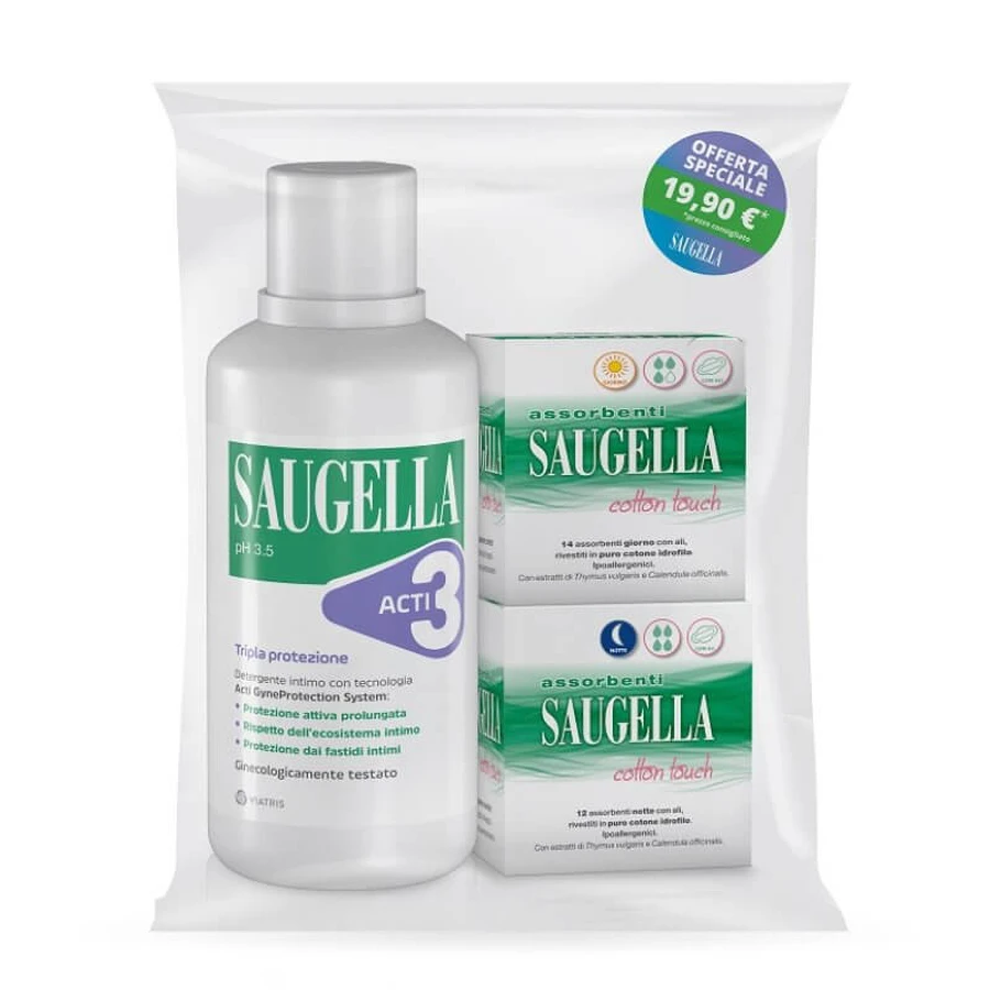 Kit Acti3 + Día y Noche Cajas de tampones Saugella