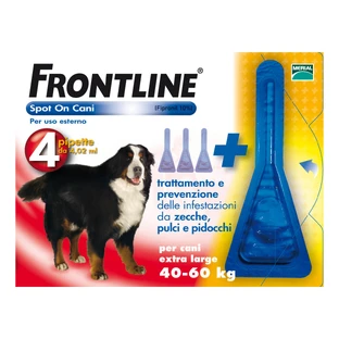 Frontline Spot On Honden x4 Pipetten, Antiparasiticum voor Honden en Puppy's (40-60Kg)