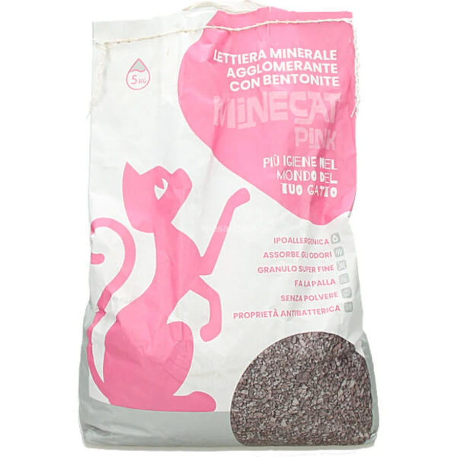 Arena sepiolita neutra para gatos Minecat Pink 5 kg
