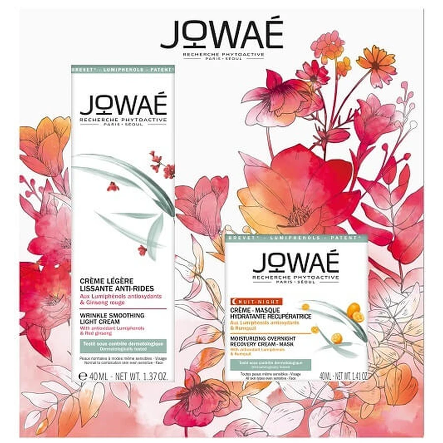 Jowaé Light Smoothing Anti-Wrinkle Cream 40ml + Moisturizing Regenerating Night Mask 40ml set