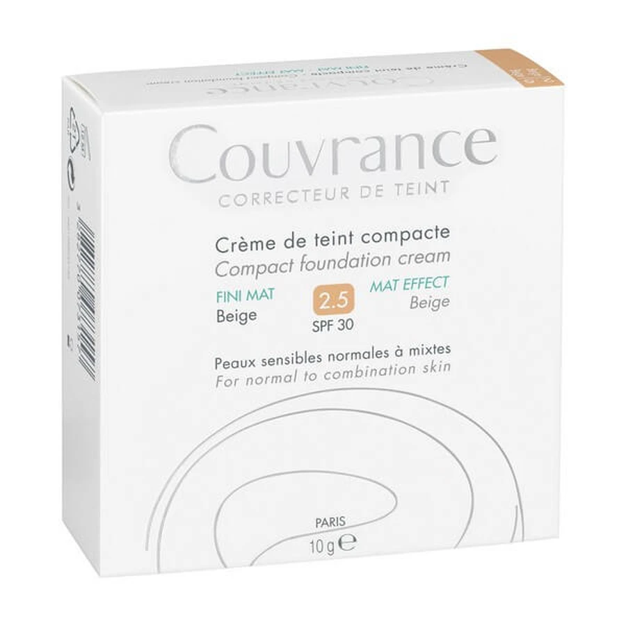 Eau Thermale Avène - Couvrance Crema Compacta Aterciopelada Efecto Mate Beige 10 g