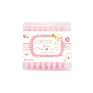 Baby Katoenen Stokjes 60 Stuks Roze
