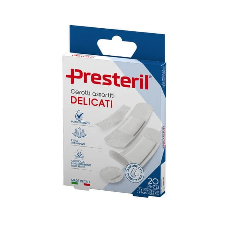 PRESTERIL Tiritas delicadas surtidas 4 paquetes - 20 unidades