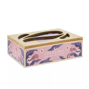 Neavita Bio Pink Wooden Box Set 4 Compartments Assorted Herbal Teas