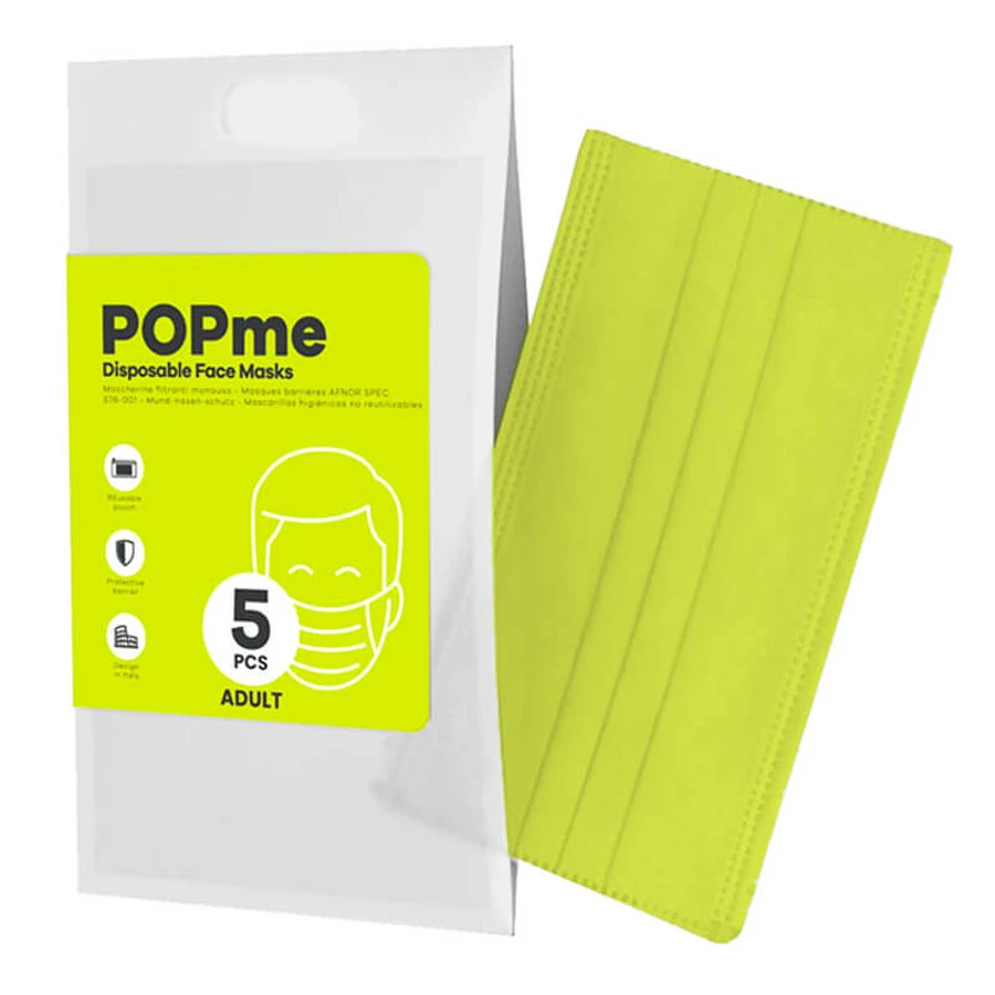 Popme Chirurgische Masken Lime 5 Stück