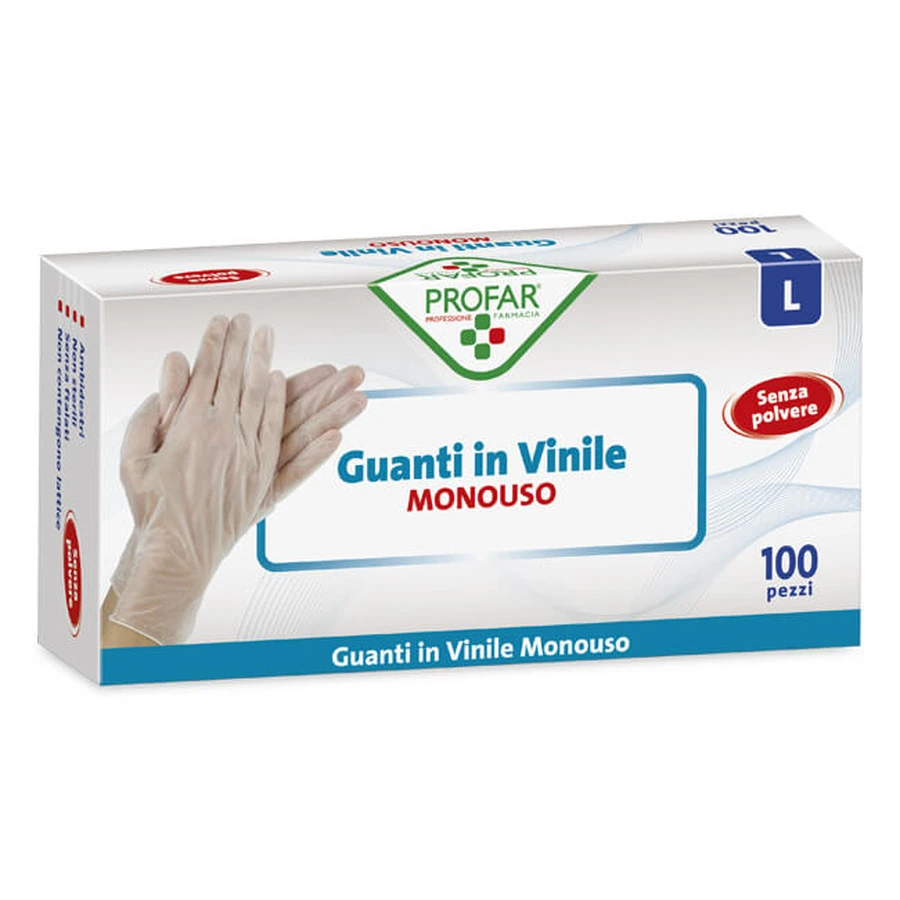 PROFAR VINYL GLOVE L 100PCS