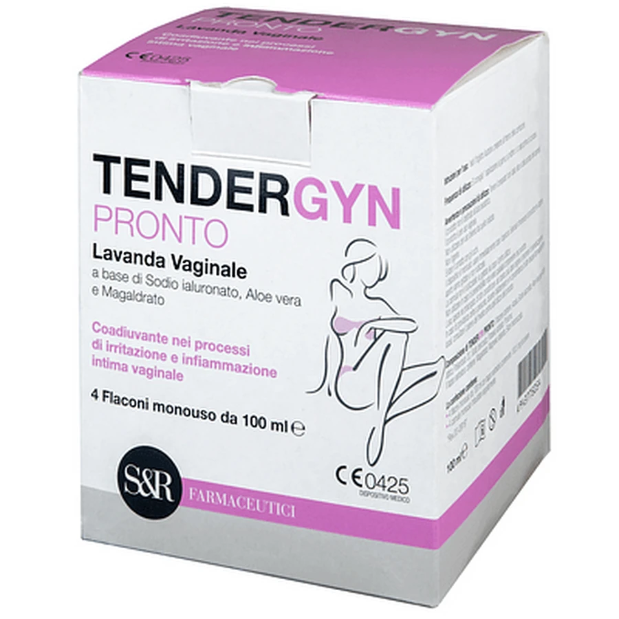 Tendergyn Pronto Lavage Vaginal à base de Hyaluronate de Sodium, Aloe Vera et Magarldrate 4x100 Ml