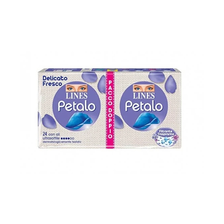 Lines Petal Blue Absorbent With Wings 24 Pieces