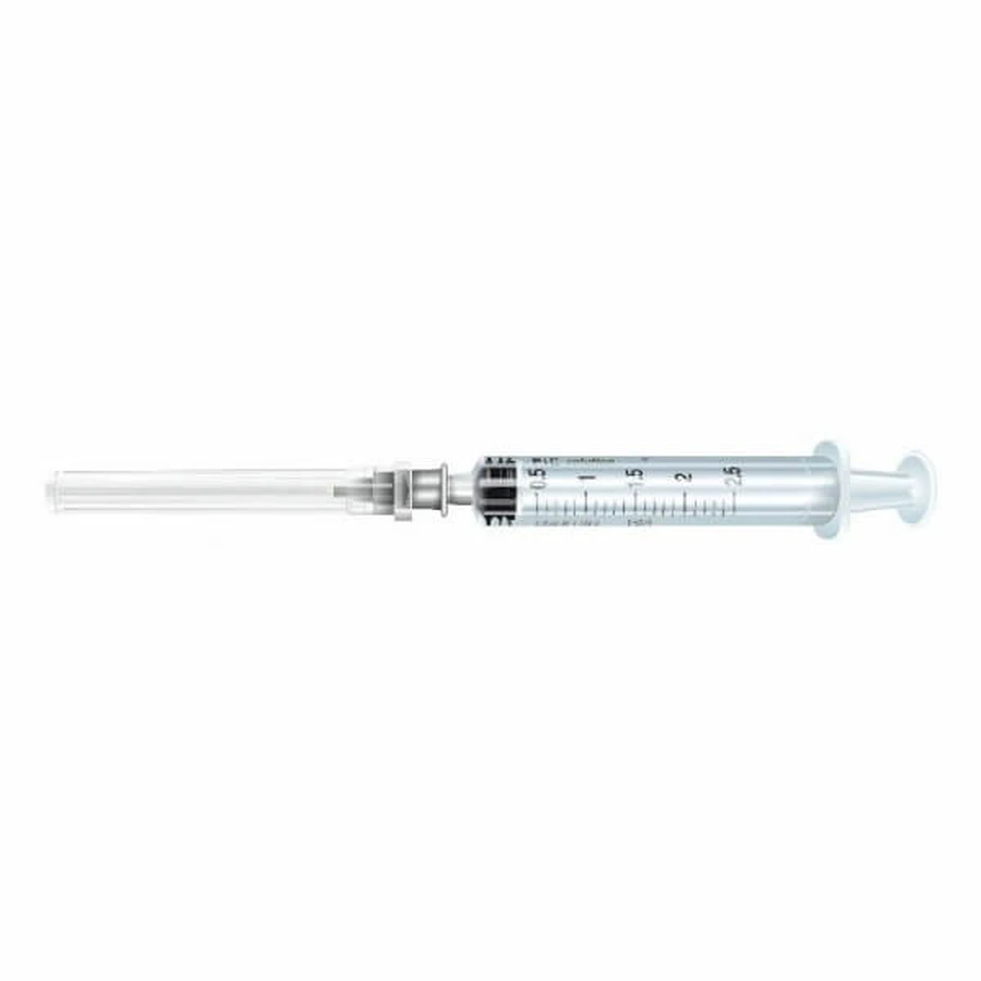 Sterile plastic syringe 2.5 ml needle 1 piece