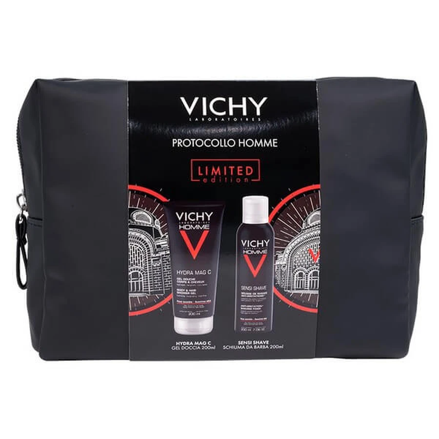 Protocole de rasage Vichy Homme dans une pochette 2 pièces