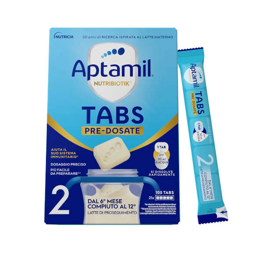 Aptamil Nutribiotik 2 Tabs Pre-Dosed Follow-on Milk 6M+ 21 Tabs