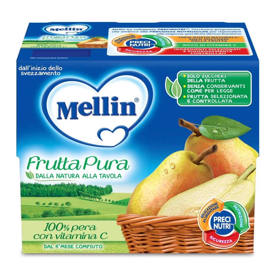 Mellin Pure Fruit Pear 4x100g