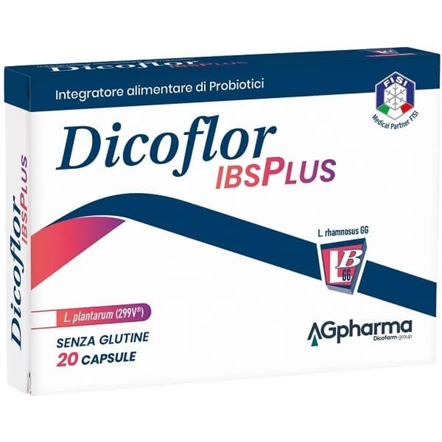 Dicoflor IBSplus 20 Cápsulas Suplemento Probiótico Flora Intestinal Sin Gluten