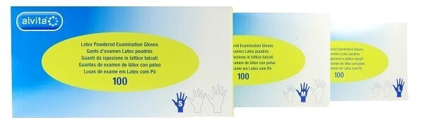 Alvita Latex Gloves L 100pcs