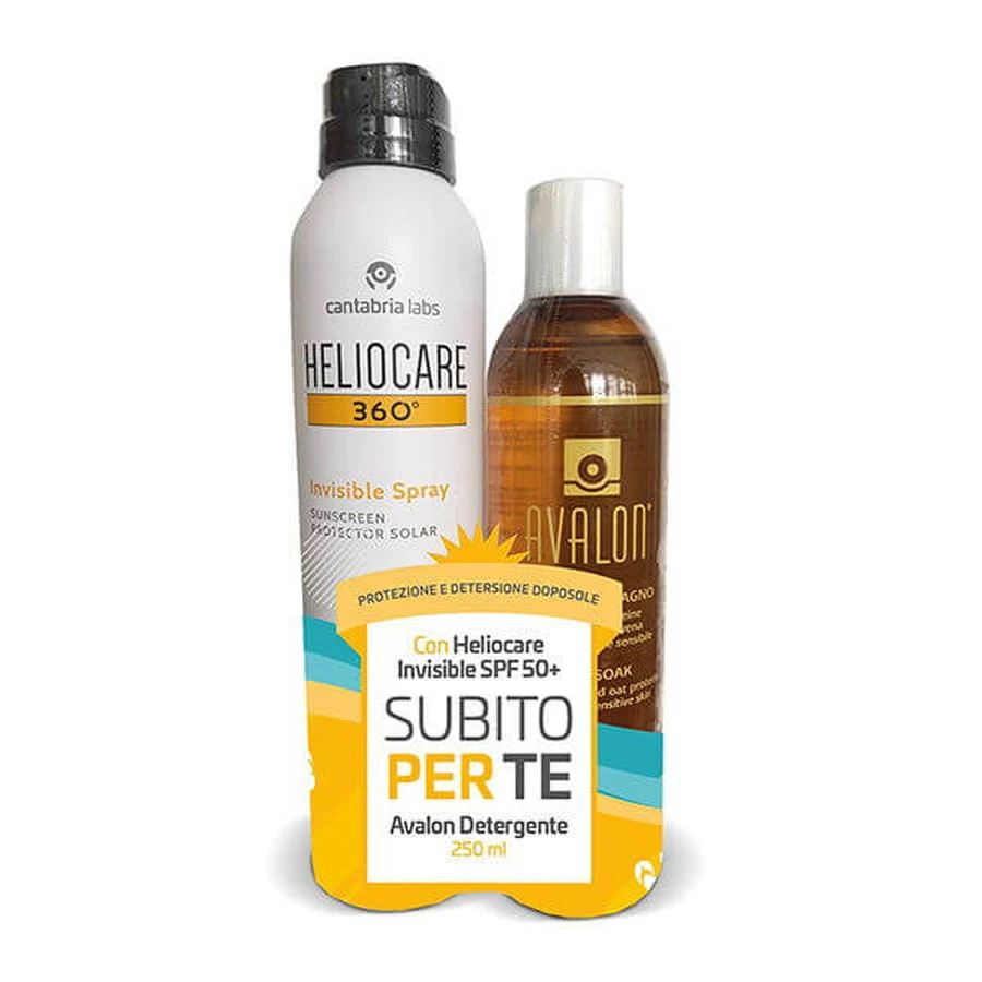 Heliocare 360 Unsichtbares Spray SPF50+ 200ml + Avalon Cleanser 250ml