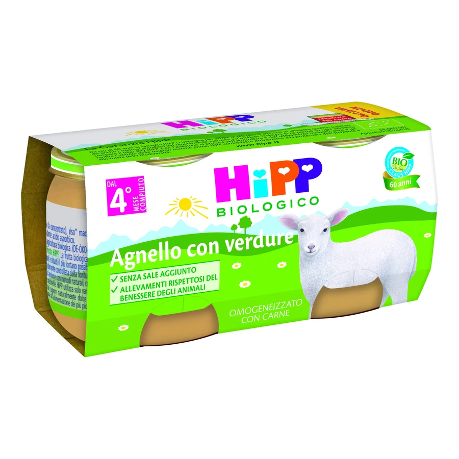 HiPP Agneau Bio Homogénéisé aux Légumes 2x80g