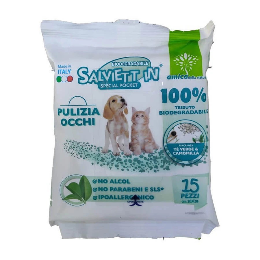 SPECIAL POCKET WIPES EYE HYGIENE CF. (15 PCS) GREEN TEA & CHAMOMILE