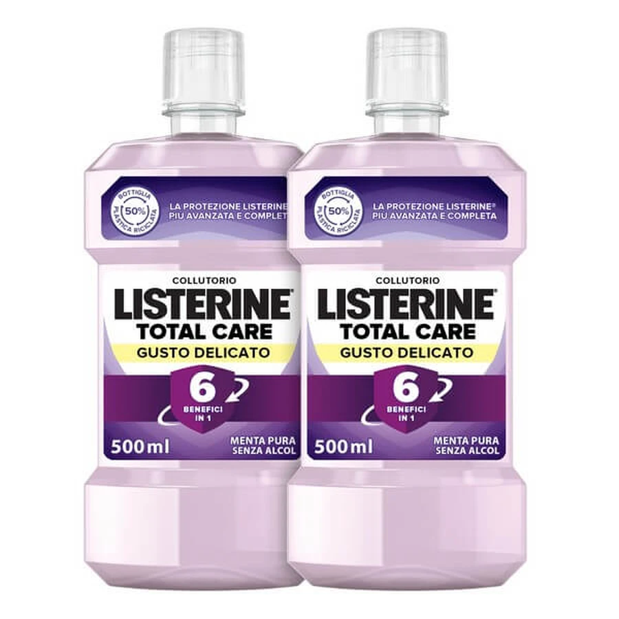Listerine Total Care Mundspülung milder Geschmack Bündel 2×500 ml