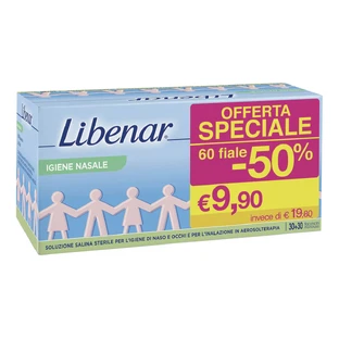 Libenar Steriele Fysiologische Oplossing Monodosis 60 Injectieflacons x 5ml Neushygiëne