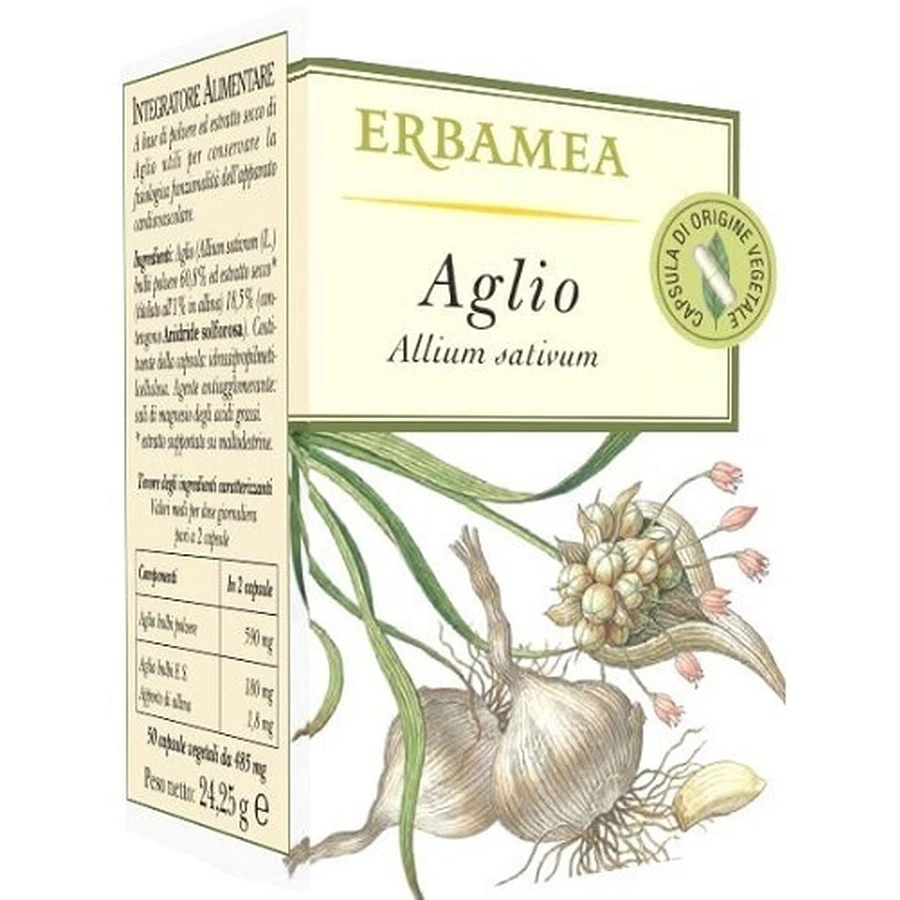 Erbamea Garlic 50 Vegetable Capsules