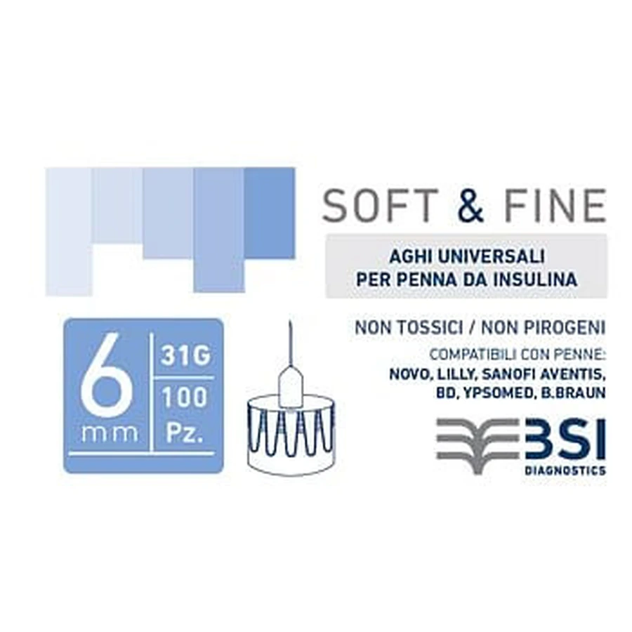 Insulinepenaald Soft&Fine 31 Gauge 6 Mm 100 stuks