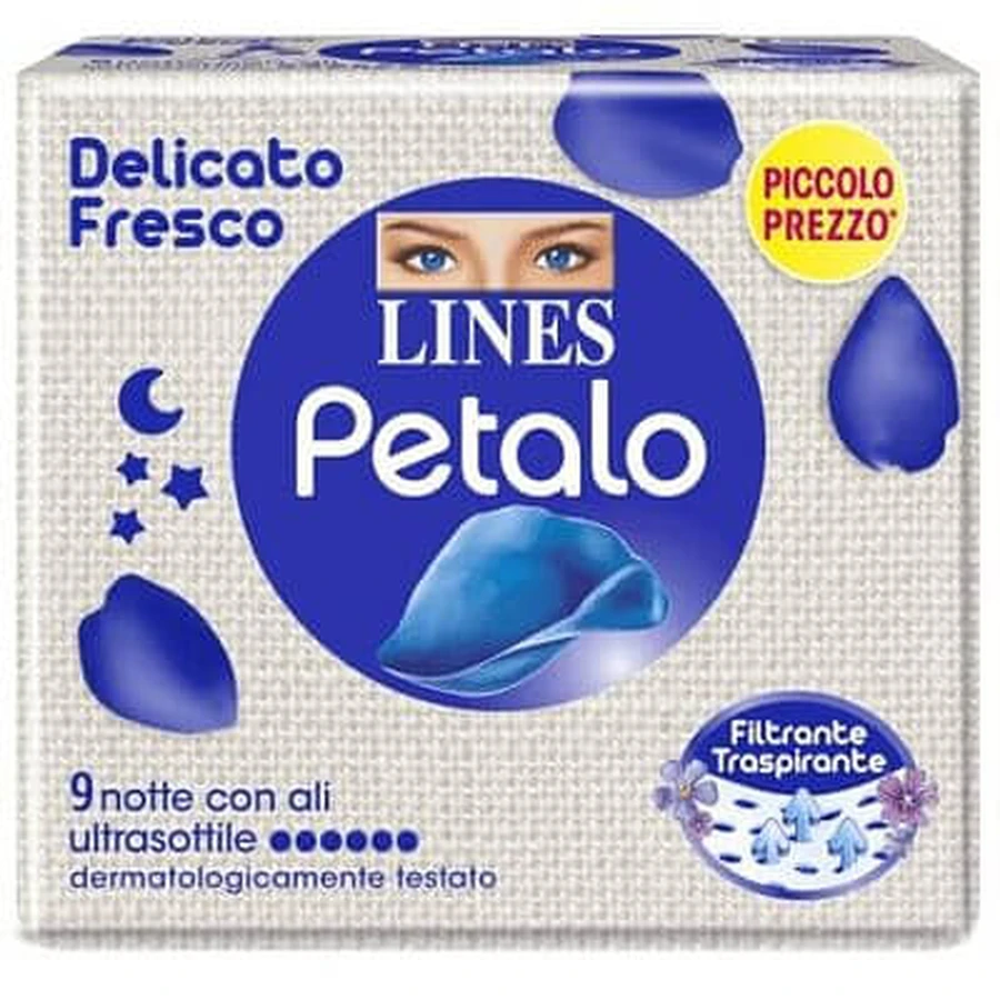 Lines Petal Blue Night Tampon 9 Pieces