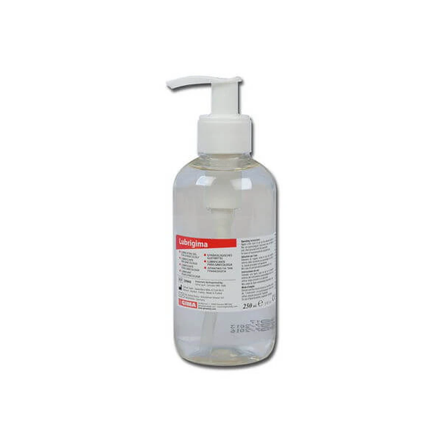 Glijmiddel voor gynaecologie Lubrigime voor het vergemakkelijken van het inbrengen van instrumenten voor gynaecologisch onderzoek Transparante, wateroplosbare gel in 250 ml dispenser