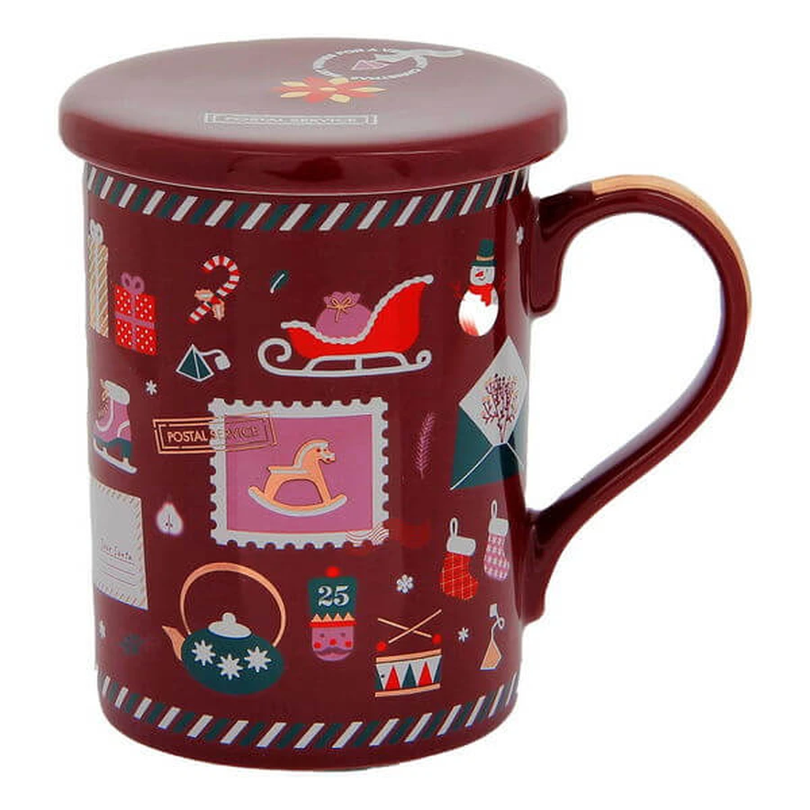 Neavita infuseur de Noël rouge avec filtre Herba 340 ml
