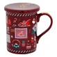 Infusor navideño rojo Neavita con filtro Herba 340 ml