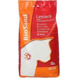 WHITE BIOSAND SUPER AGGLOMERATING LITTER 15 LT