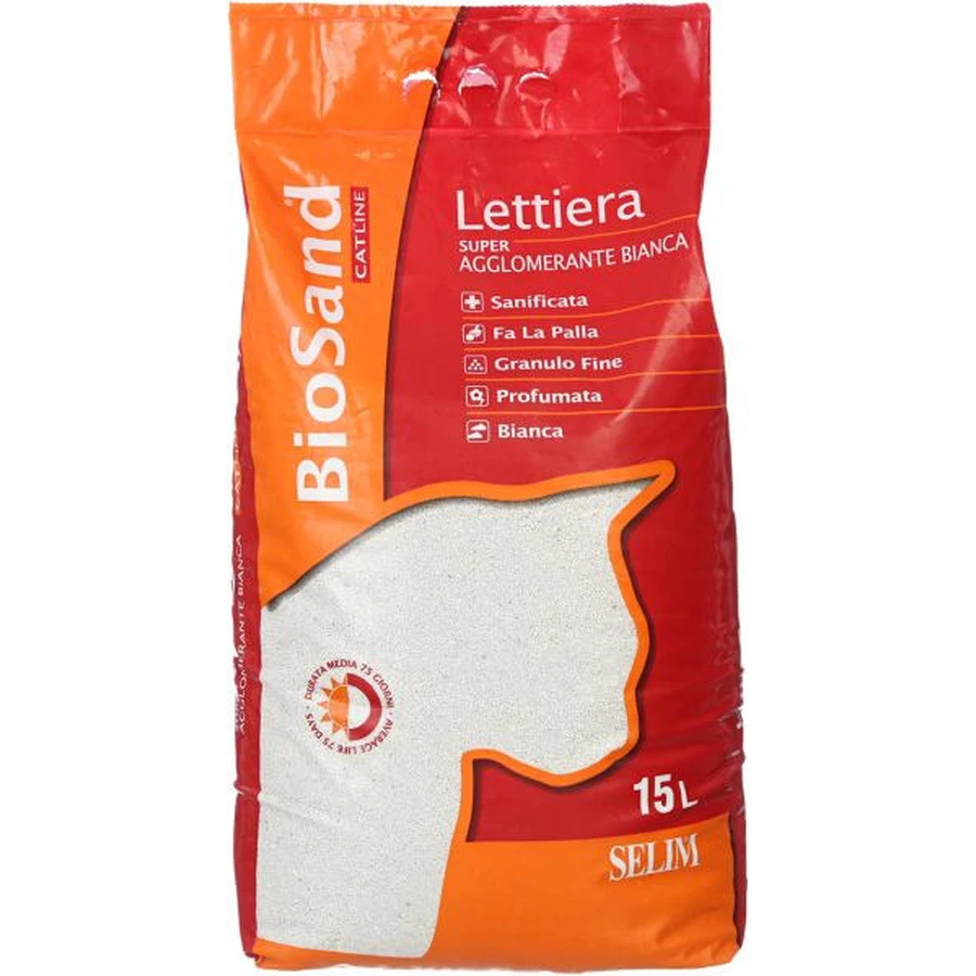 WHITE BIOSAND SUPER AGGLOMERATING LITTER 15 LT
