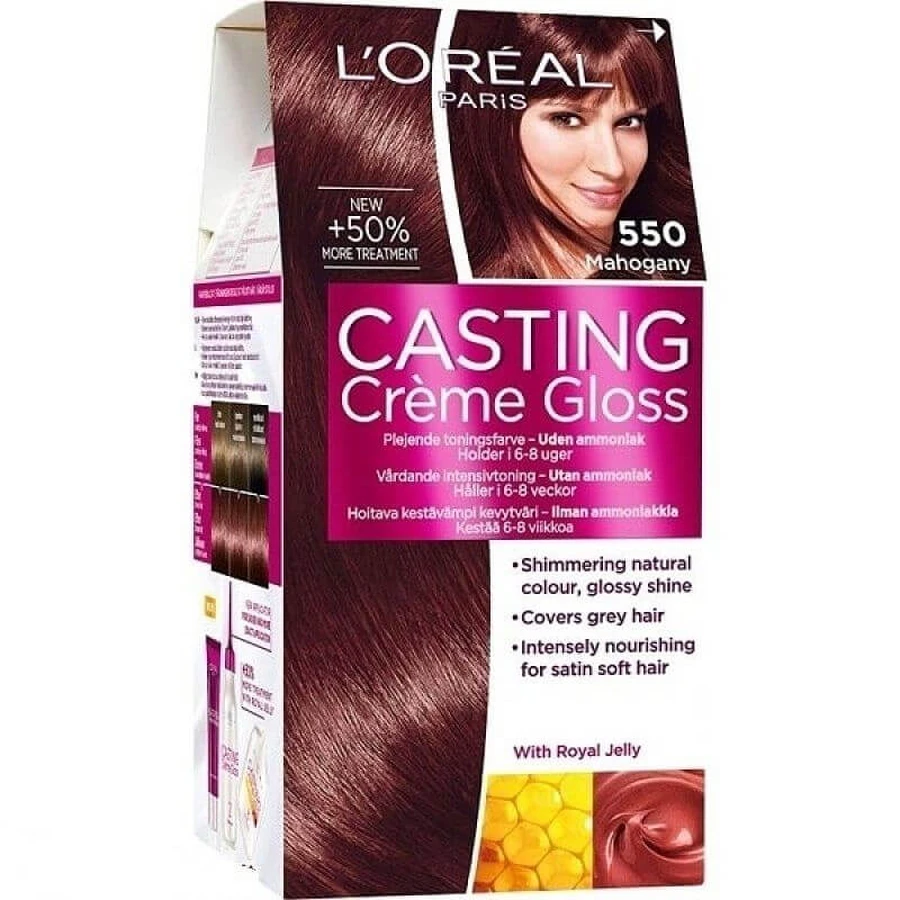 L'OREAL CASTING CREME GLOSS TRAITEMENT COLORANT SANS AMMONIAQUE 550 MAHOGANY