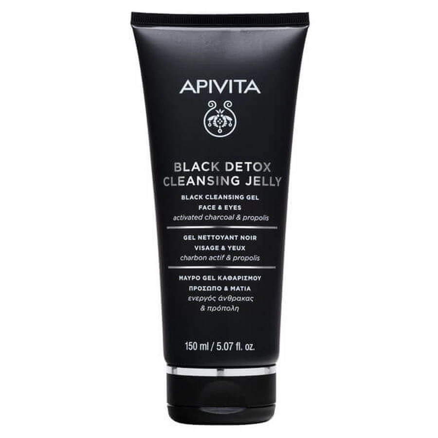 Apivita Black Cleansing Gel Gesicht und Augen Reinigen 150ml