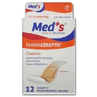 Meds Strips Polyurethane Plaster Hypoallergenic Classic Large 12 Pieces