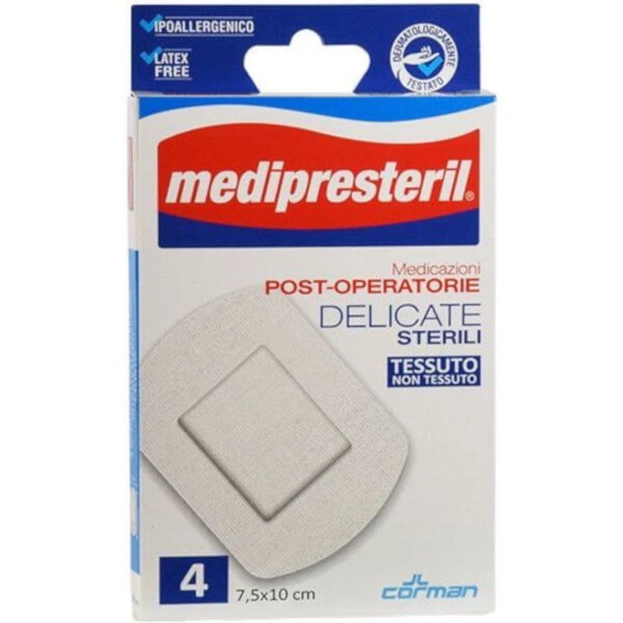 Medipresteril Pansamente Sterile Delicate Post-operatorii 7,5x10cm 4 Bucăți
