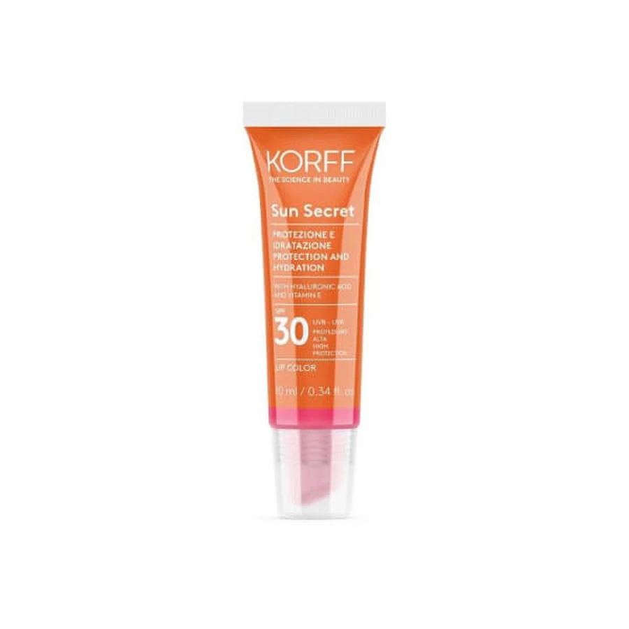 Korff Sun Secret Lip Color Spf 30 Schützende und feuchtigkeitsspendende Lippen 02 Himbeere Rosa 10ml