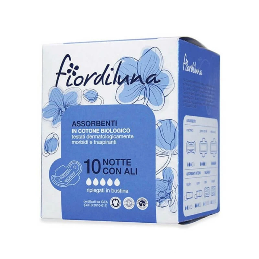 Nacht-Tampons mit Flügeln Fiordiluna 10 Stück
