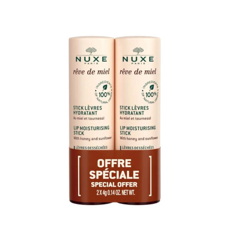 Nuxe reve de miel rouge à lèvres duo hydratant
