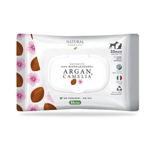 NATURAL DERMA PET SCENTED CLEANSING WIPES CF. (35 PCS) ARGAN & CAMELLIA